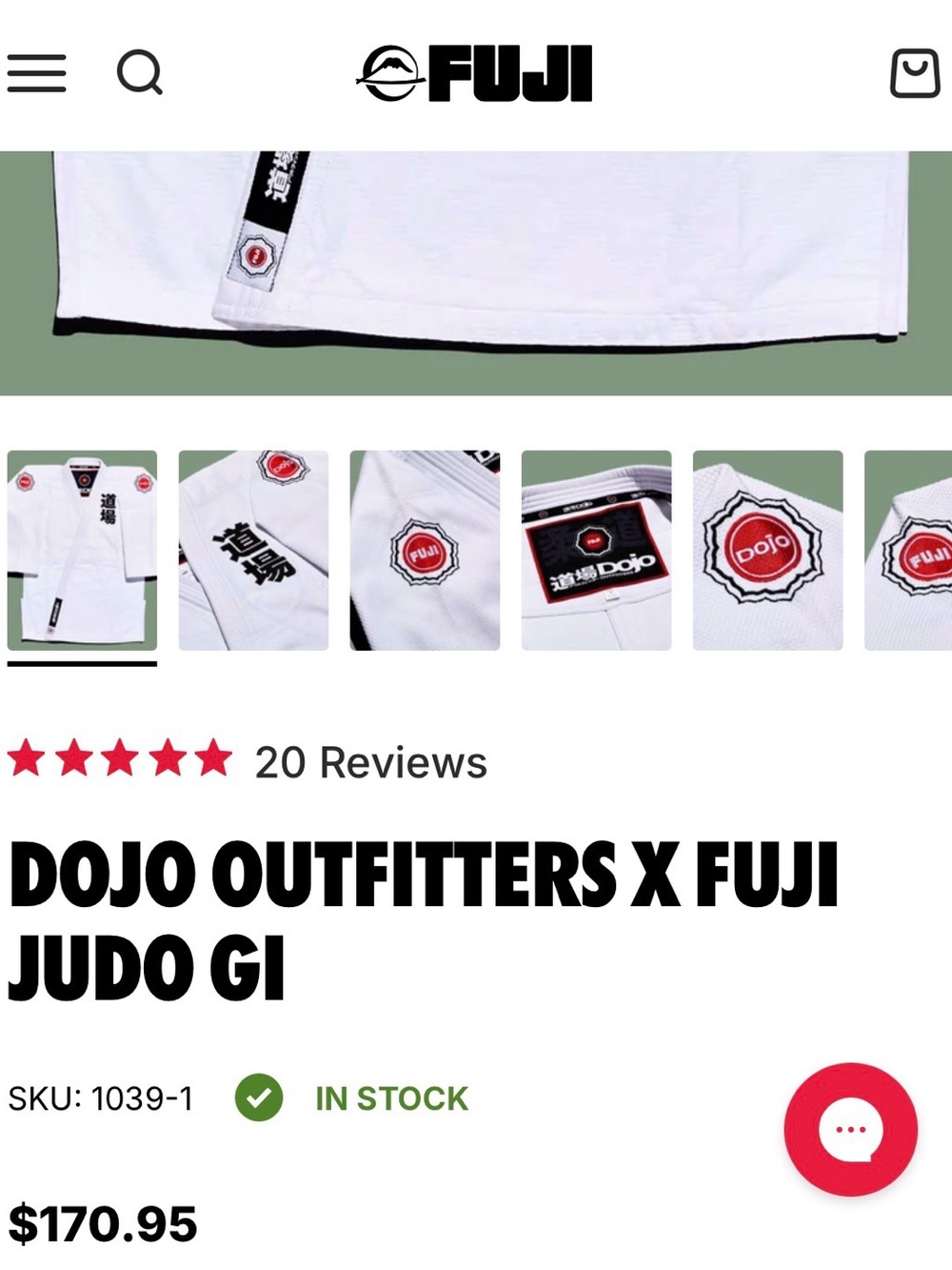 Fuji Judo Dojo White Gi with Black Kanji and Red Logo Patches - Picture 10 of 10